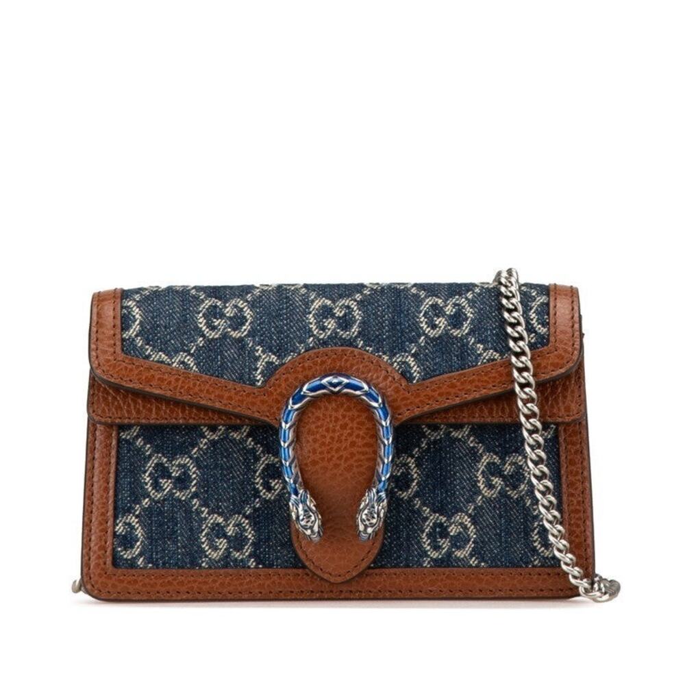 Gucci Dionysus Super Mini Bag Denim Shoulder Bag Blue